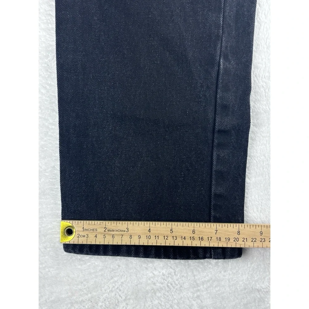 George Jeans Mens Black Straight Leg Mid Rise Jeans Size 36x32‎